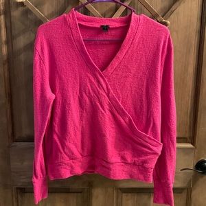 J.Crew hot pink long sleeve gauze top